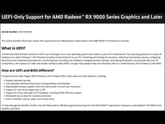 最新的 Radeon RX 9000 系列图形处理器仅针对 UEFI 系统进行了优化。(图片来源:AMD)