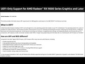 最新的 Radeon RX 9000 系列图形处理器仅针对 UEFI 系统进行了优化。(图片来源：AMD）
