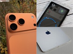 iPhone 17 Pro Max、RedMagic 11 Pro 和 M5 iPad Pro 并排展示，凸显不同的移动游戏硬件设计（图片来源：Notebookcheck）