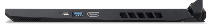 右侧。USB 3.2 Gen 2（Type-C），USB 3.2 Gen 2（Type-A），HDMI