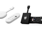 与 Google TV 搭配使用的 Chromecast 已经停产，但还有其他替代产品，如 TiVo Stream 4K。(图片来源：谷歌和 TiVo）
