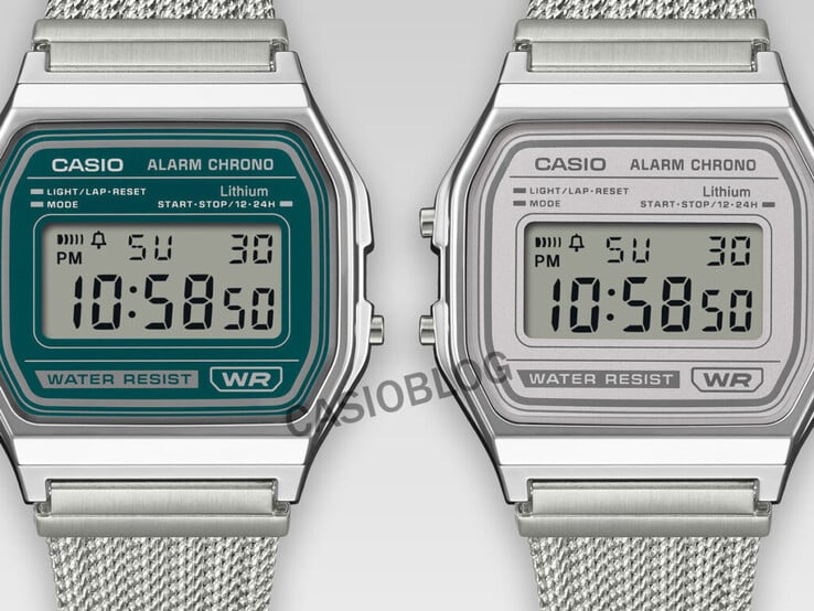 卡西欧 A158WEM-3 和 A158WEM-7。(图片来源：Casioblog）