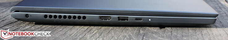 左边：电源、HDMI 2.0、USB-A 3.2 Gen 1、带Thunderbolt 4的USB-C