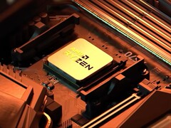 AMD Ryzen X3D2 CPU 的艺术渲染图。