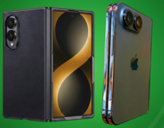 泄露的Galaxy Z Fold 8 宽保护套(左)与泄露的 iPhone Ultra 设计模型(右)。