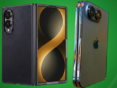 泄露的Galaxy Z Fold 8 宽保护套（左）与泄露的 iPhone Ultra 设计模型（右）。