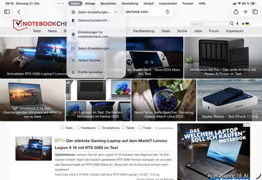 iPadOS 26 现在配备了菜单栏（图片来源：Notebookcheck）