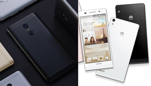 小米Redmi Note 4（左）和华为Ascend P6（右）证明了不需要玻璃也能有高级感。(图片来源：华为/小米--已编辑)