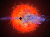 艺术家的插图显示了一颗系外行星和一颗恒星。