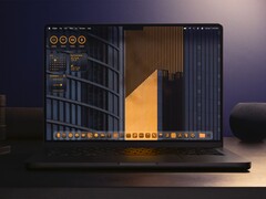 定制的 macOS 桌面界面，显示 Liquid Glass 设计元素、更新的 Dock 和重新设计的 widget。(图片来源：Apple)