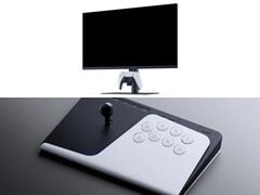 PlayStation 游戏显示器（上），FlexStrike 格斗杆（下）。