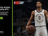 一张展示英伟达 DLSS 5 技术的幻灯片，重点展示《NBA 2K27》