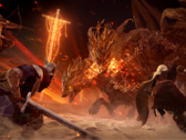 玩家在《艾尔登魔戒：暗夜统治》中与夜魔战斗的截屏（图片来源：SteamDB）