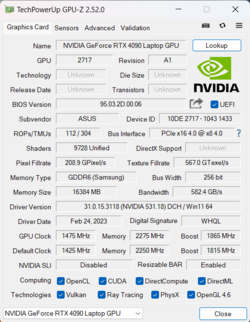 GPU-Z NvidiaGeForce RTX 4090 笔记本电脑