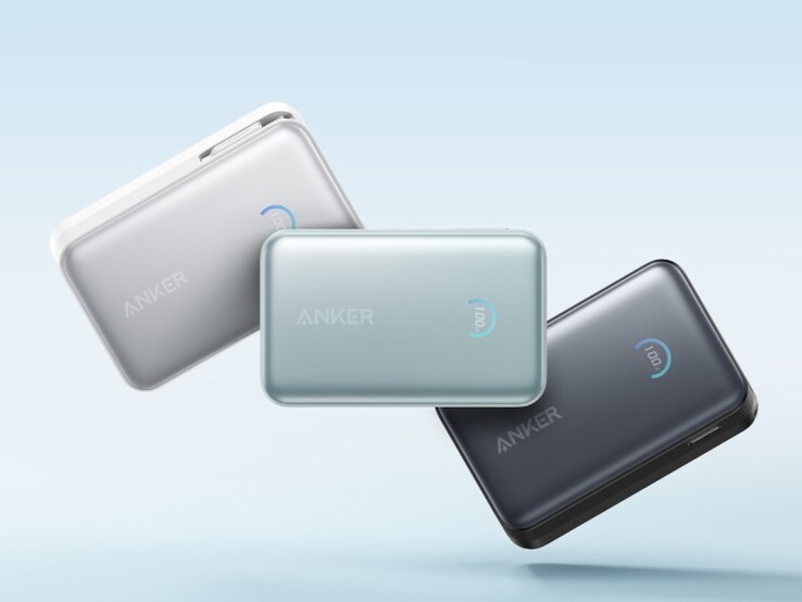 Anker Nano Power Bank 的三种颜色（10K、45W、内置可伸缩 USB-C 电缆）。(图片来源：Anker）