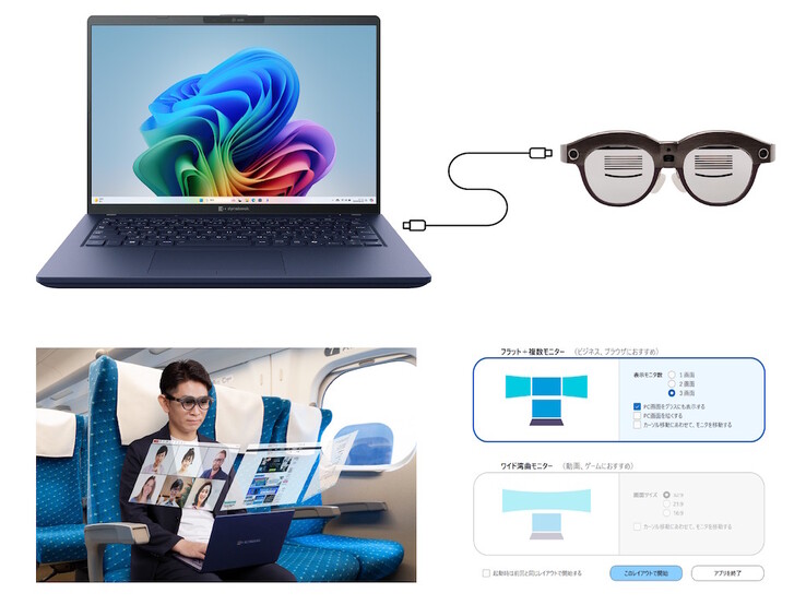 dynaEdge XR1 可用于扩展 Windows 计算机的桌面，即使在拥挤的空间也是如此。(图片来源：Dynabook）