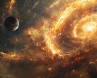 显示一颗行星接近黑洞的图像。(图片来源：Kyraxys - Pixabay）