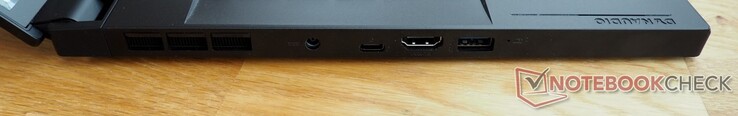 左侧。能源供应，Thunderbolt 4，HDMI 2.1，USB-A 3.2 Gen 2