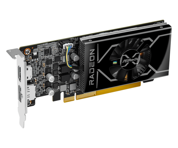 与需要全高插槽、PCIe 电源线和厚风扇的全脂显卡相比，Navi 24 真的太逊了。但与它的实际重量级产品相比......（图片来源：华擎）