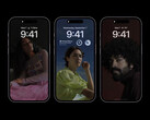 目前，iPhone 14 Pro和Pro Max在运行AOD的待机模式下显示了一个变暗的背景图像。(图片来源:Apple)
