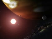 一幅描绘恒星和行星的艺术插图。