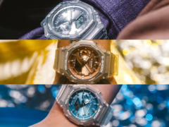 从下到上依次为卡西欧 GA2100BM-7A2、GA2100BM-7A5 和 GA2100BM-7A8。(图片来源：卡西欧）