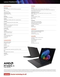 规格 联想 ThinkPad X13 G7 AMD。