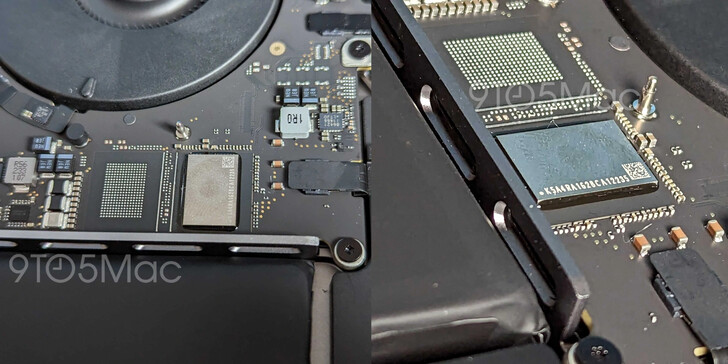 配备M2 Pro的新MacBook Pro使用了更少的高密度NAND，导致SSD速度更慢。(图片来源：9to5Mac)