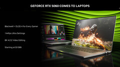 用于笔记本电脑的 RTX 5060 GPU 正式发布（图片来源：Nvidia）