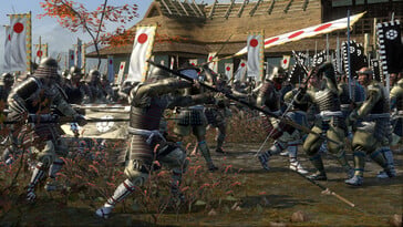 一张展示《全面战争：幕府将军2》中武士的图片。