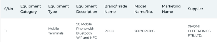 Poco X8：IMDA认证