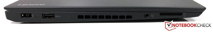 左侧: 电源接口, USB 3.0, 3.5 mm 音频口, 读卡器
