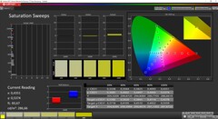 CalMAN饱和度（P3参考色彩空间，来源：Mac Studio）。