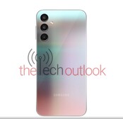 Galaxy A24 - 银色。(图片来源：Thetechoutlook)