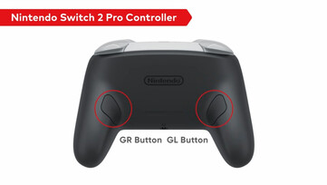 任天堂 Switch 2 Pro 控制器拥有可定制的背部按钮。(图片来源：任天堂）