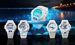 卡西欧推出 Hidden Glow v2 系列 G-Shock 手表，其蓝色磷光表盘可像海洋浮游生物一样发光。(图片来源：卡西欧）
