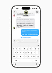 电话实时翻译（图片来源：Apple)