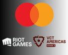 显示的是万事达卡、Riot Games 和 Valant Champions Tour Americas 的标志（图片来源：万事达卡、Riot Games 和 Valant Champions Tour Americas YouTube，经编辑）：万事达卡、Riot Games、Valorant Champions Tour Americas YouTube 经编辑)
