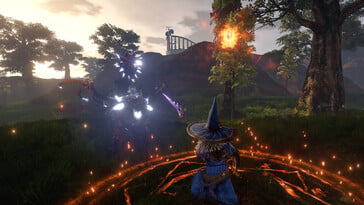 一张展示《Outward Definitive Edition》战斗场景的图片