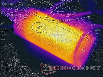 当长时间运行要求高的应用程序时，交流适配器可以达到45℃以上