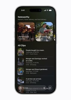 Apple 智能系统能够识别有趣的视频片段,并添加文字描述。