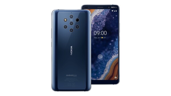 诺基亚 9 PureView 背面有五个 1200 万像素摄像头。(图片来源：Nokia/waybackmachine）