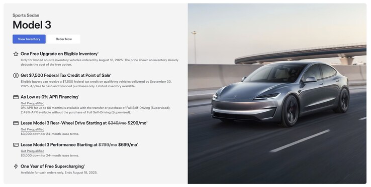 Model 3 超级充电免费促销活动将于 8 月 18 日结束。(图片来源：特斯拉）