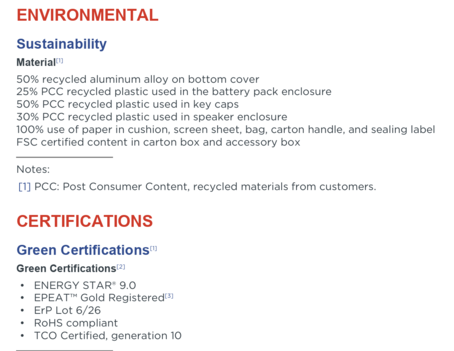 ThinkBook 16p G6 IRX 的可持续性(来源:联想)