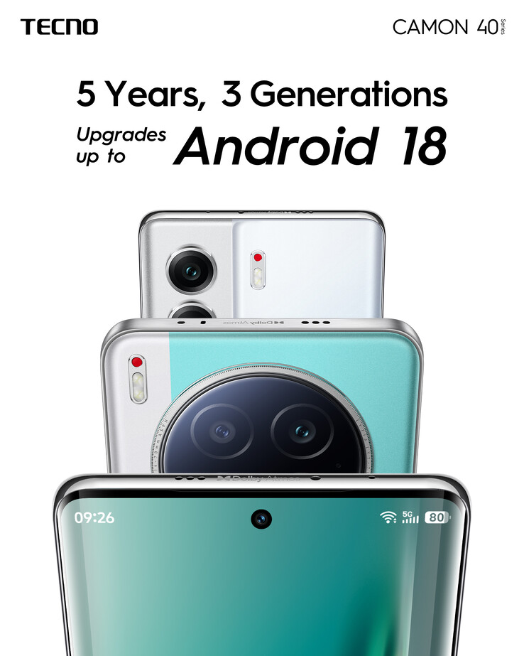 Tecno 为 Camon 40 系列发布最新软件 "保证"。(来源：Tecno via X）