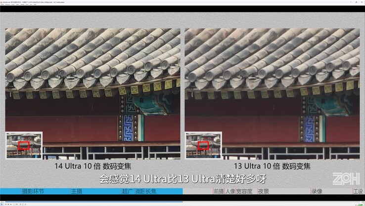 小米 14 Ultra 与小米 13 Ultra：在 10 倍变焦方面，14U 明显胜出。