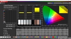 CalMAN ColorChecker（参考色彩空间P3）。