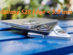 Galaxy S26 Edge 据称比Galaxy S25 Edge 薄 5%。(图片来源：Notebookcheck，经编辑）