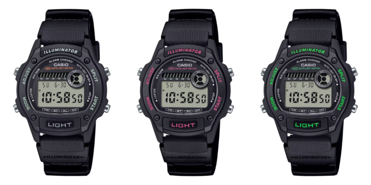 从左至右：卡西欧 W-220H-1AV、W-220H-1A2V 和 W-220H-1A3V。(图片来源：卡西欧）