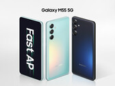 三星为Galaxy M55 设计了绿色和蓝色外观（图片来源：三星）